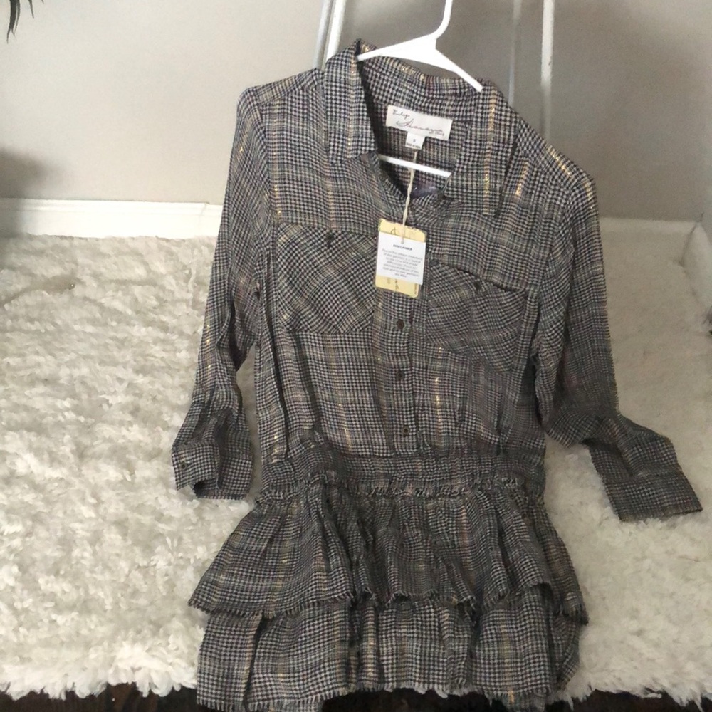 Plaid Button Down Mini Dress